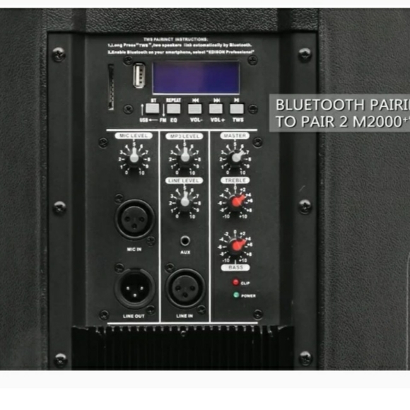 EDISON PROFESSIONAL 15" LOUDSPEAKER PA SYSTEM BLUETOOTH FM MODEL M2000+ - Picture 2 of 3